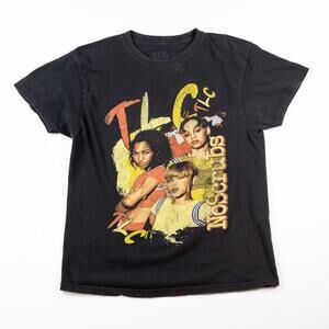TLC No Scrubs T-Shirt Women’s Small Black Graphic Tee Retro R&B 90s Style